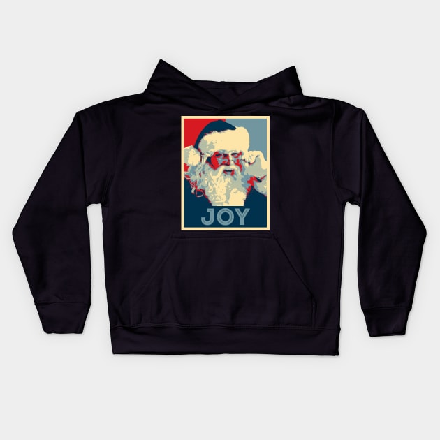 Joy Santa Claus Christmas Hope Kids Hoodie by Bevatron